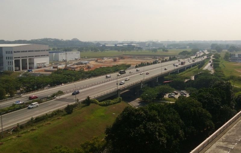 View outside my windows at 4pm. Good visibility with some dust in the air.