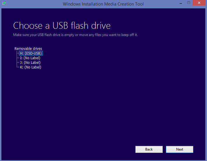 Make sure to select the correct drive!